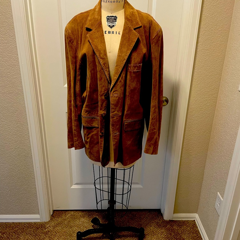 Men’s ORVIS Camel Suede Sport’s Jacket Sz 42 L